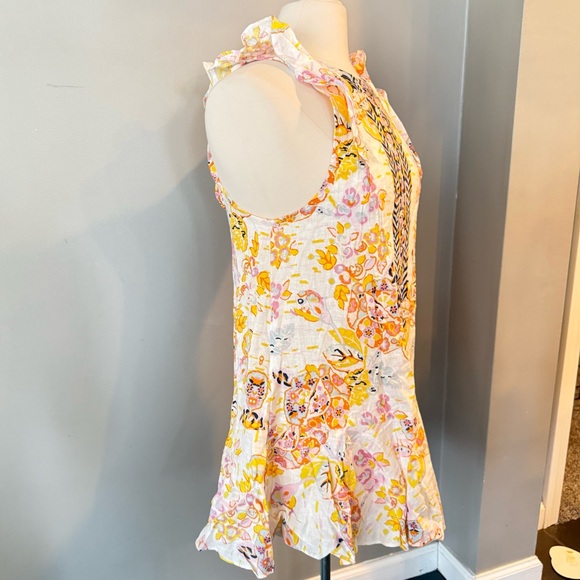 Free People Summer In Tulum Printed Linen Tunic Dress/Shirt XS NWT Sample Piece - Picture 3 of 11